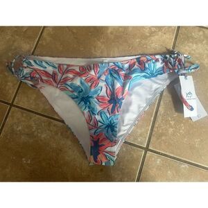 NWT Southern Tide M Colorful Ruched Bikini Bottom Tie